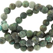 Natural stone beads round 6mm matte Africa pine